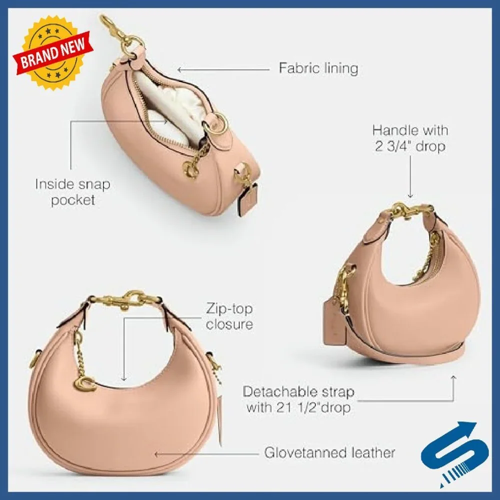 Washed Denim Shoulder Bag with Detachable Crossbody Strap - Picture 4 of 7